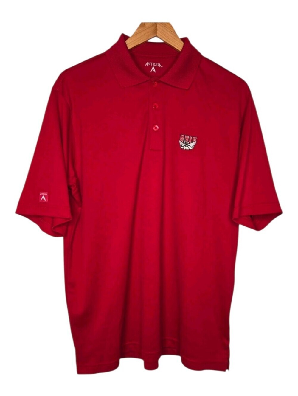 Antigua Mens Red UNLV Runnin Rebels Athletic Logo Golf Polo Shirt Size Large